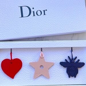 Dior Red, Pink, and Blue Leather Charms